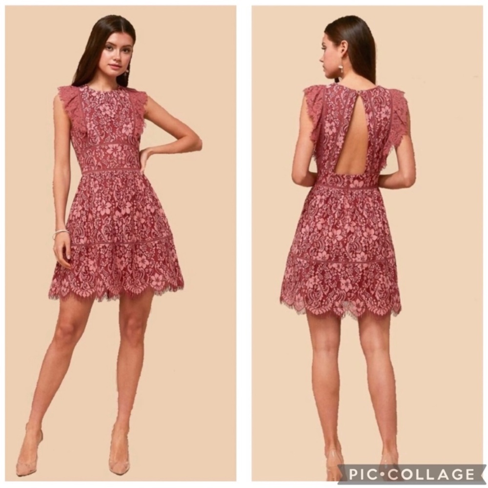 Adelyn Rae pink lace dress size small
